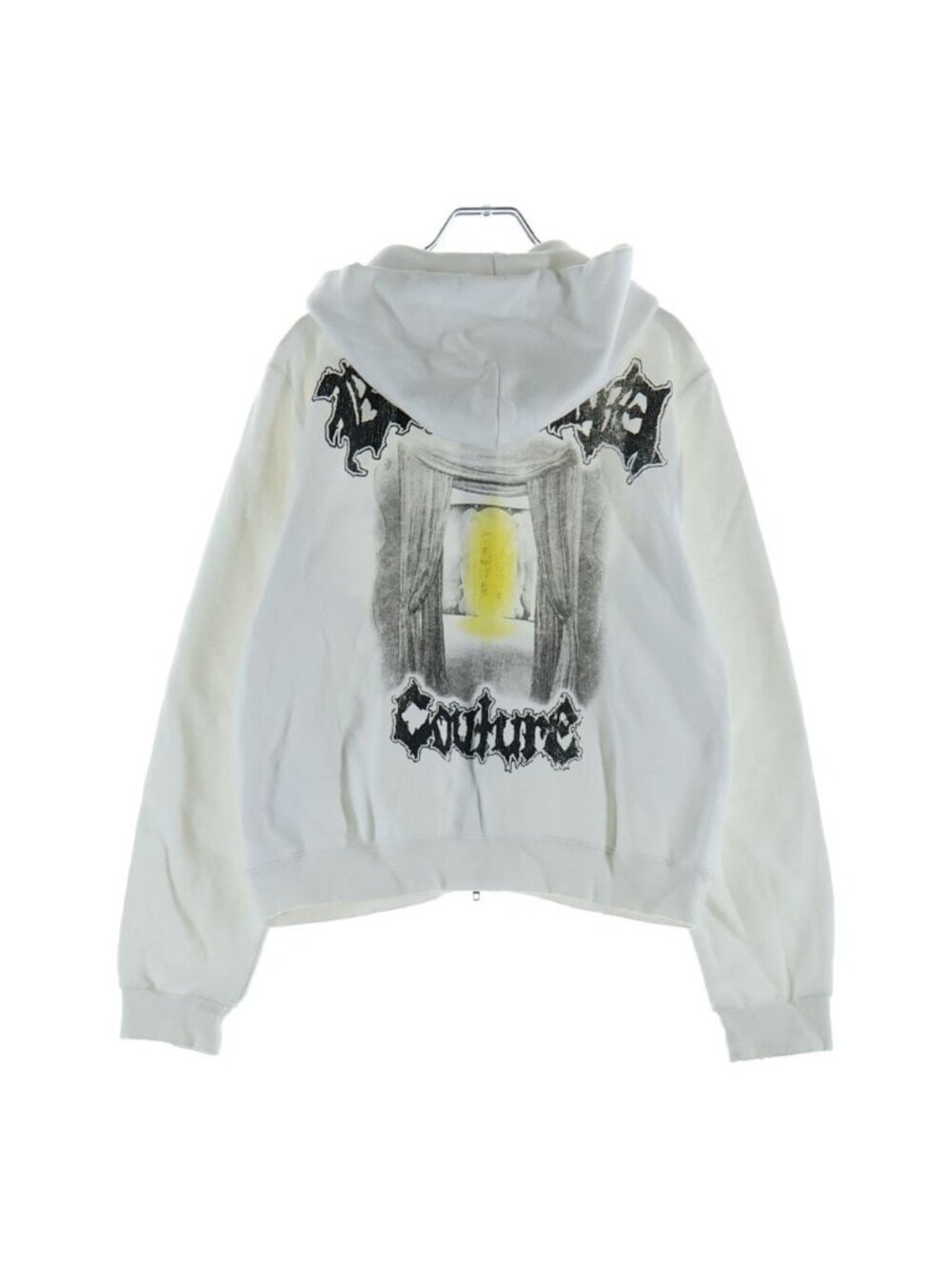Balenciaga 26 SS Salon de Couture Zip Up Hoodie Logo Art Print White Tuvd